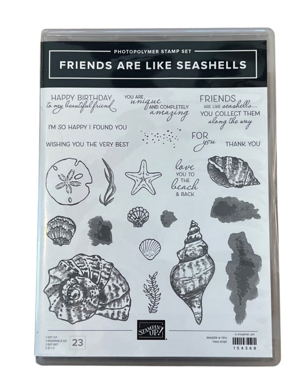 Stampin' Up! Friends Are Like Seashells Stamp Set Photopolymer Art & Sentiment